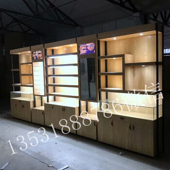厂家钢木结合眼镜柜佛山南海多功能展示柜台